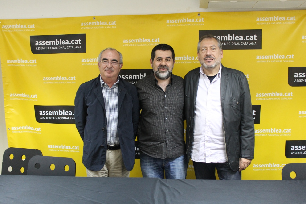Cristòfol Soler (ASM), Jordi Sánchez (ANC) i Toni Infante (PDAD)